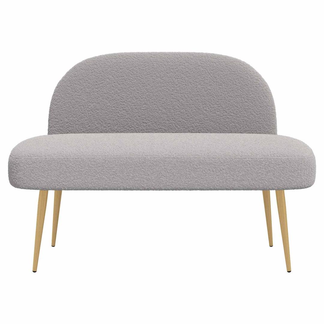 Polstret bænk med ryg Lysegrå 110 x 60 x 76 cm Bouclé