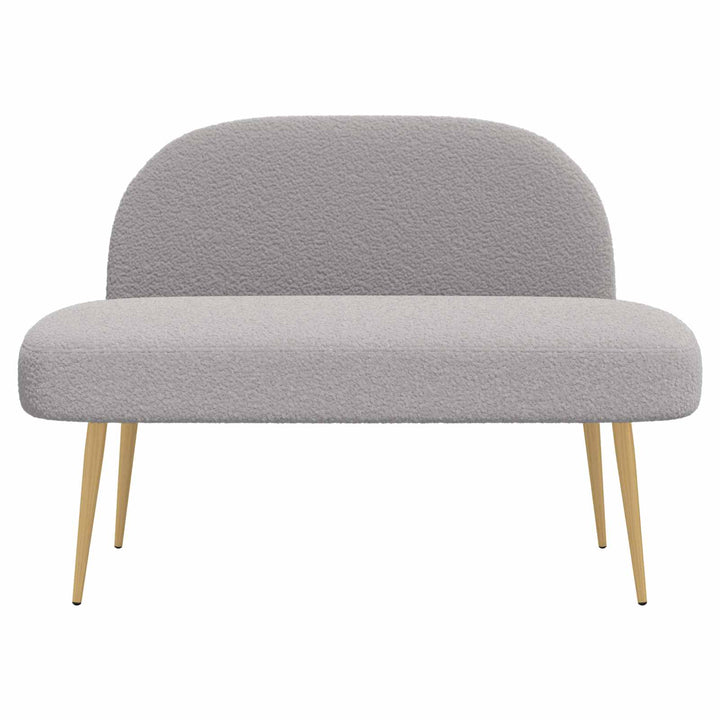 Polstret bænk med ryg Lysegrå 110 x 60 x 76 cm Bouclé