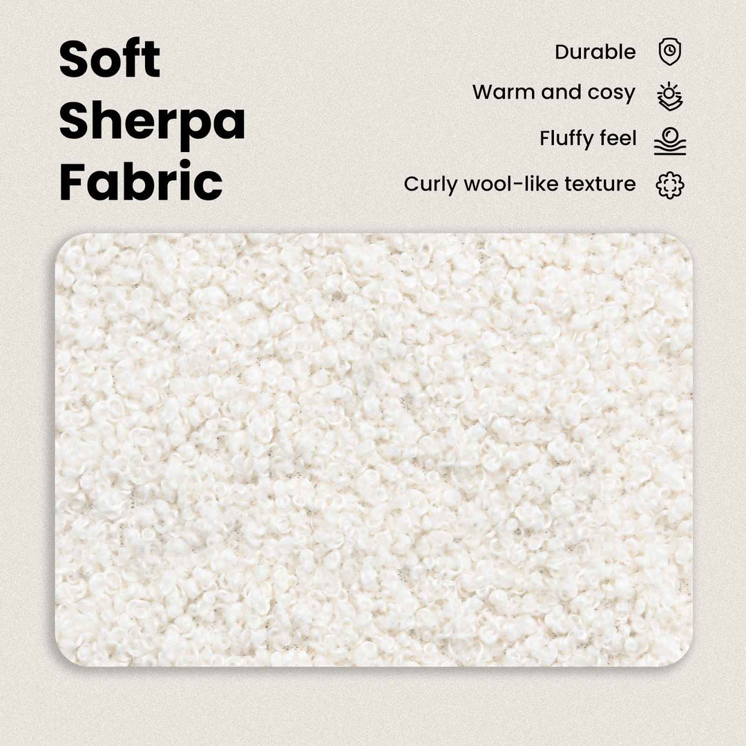 Polstret bænk med ryg Cremefarvet 110 x 60 x 76 cm Bouclé