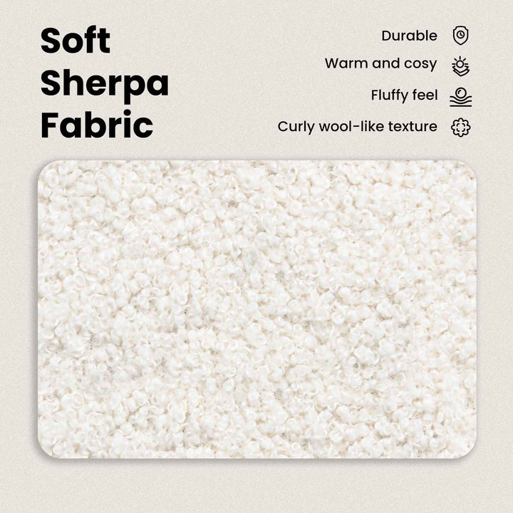 Polstret bænk med ryg Cremefarvet 110 x 60 x 76 cm Bouclé