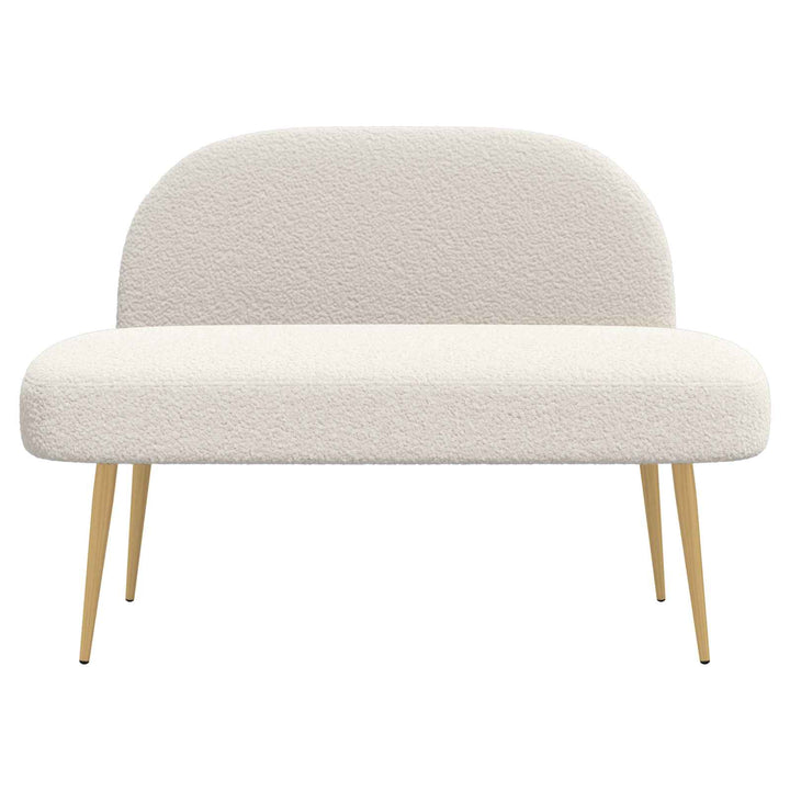 Polstret bænk med ryg Cremefarvet 110 x 60 x 76 cm Bouclé