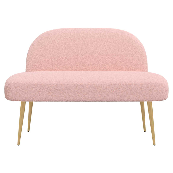 Polstret bænk med ryg Lyserød 110 x 60 x 76 cm Bouclé