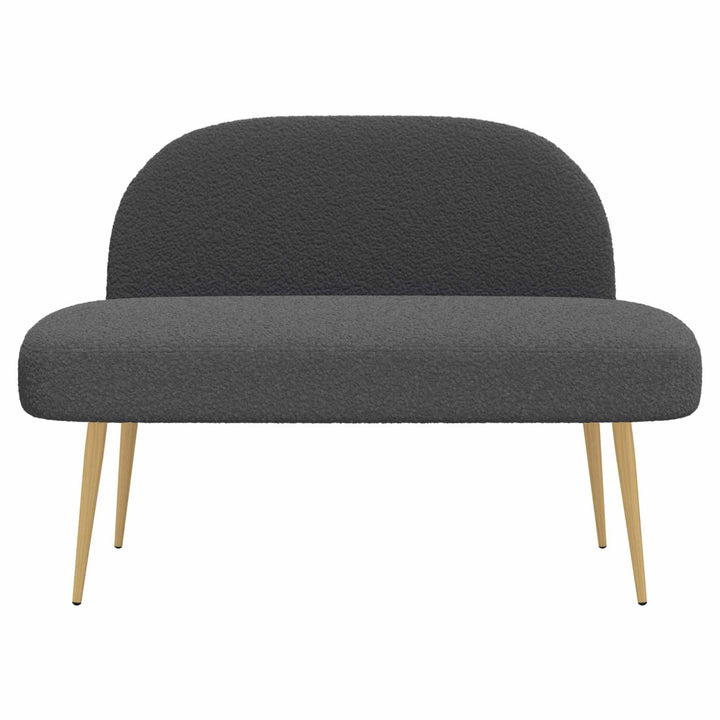 Polstret bænk med ryg Mørkegrå 110 x 60 x 76 cm Bouclé
