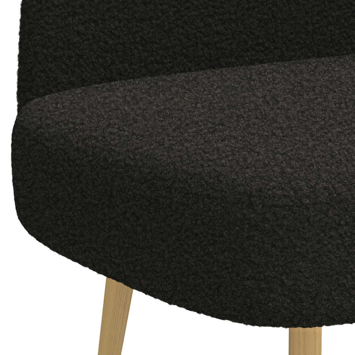 Polstret bænk med ryg Sort 110 x 60 x 76 cm Bouclé