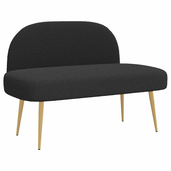 Polstret bænk med ryg Sort 110 x 60 x 76 cm Bouclé
