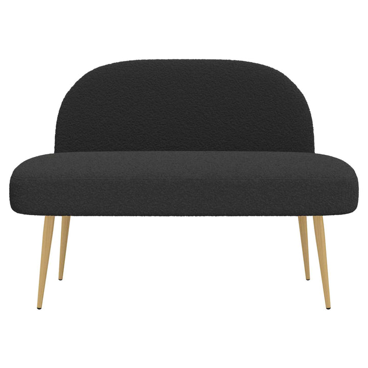 Polstret bænk med ryg Sort 110 x 60 x 76 cm Bouclé