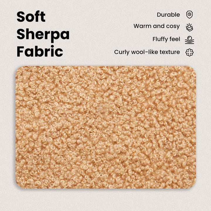 Polstret bænk med ryg Beige 110 x 60 x 76 cm Bouclé