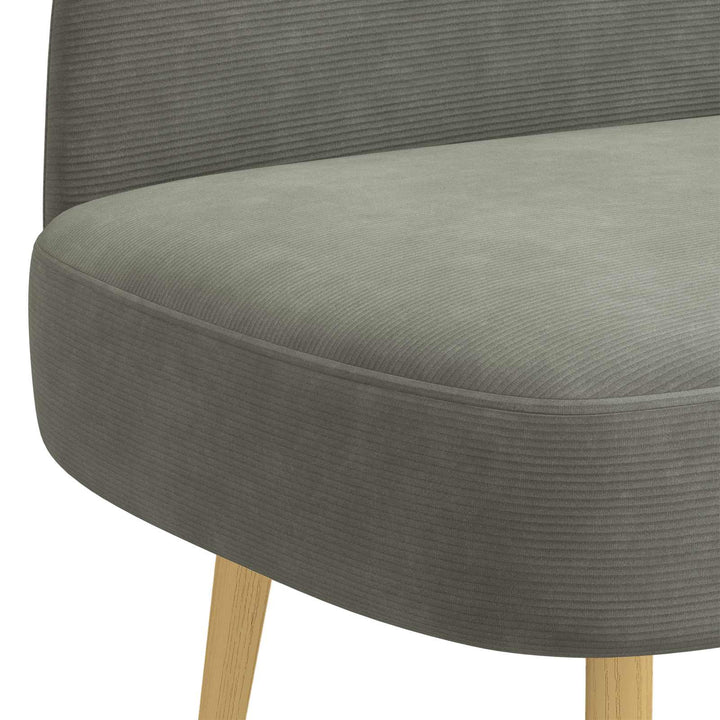 Polstret bænk med ryg Lysegrå 110 x 60 x 76 cm Velourstof