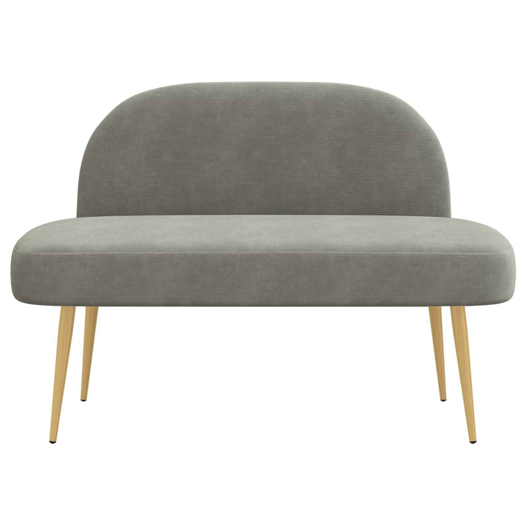 Polstret bænk med ryg Lysegrå 110 x 60 x 76 cm Velourstof