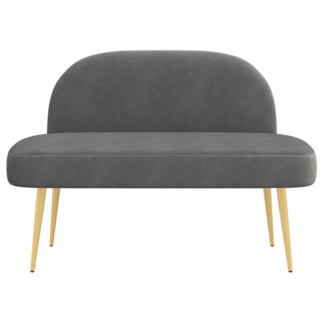 Polstret bænk med ryg Mørkegrå 110 x 60 x 76 cm Velourstof