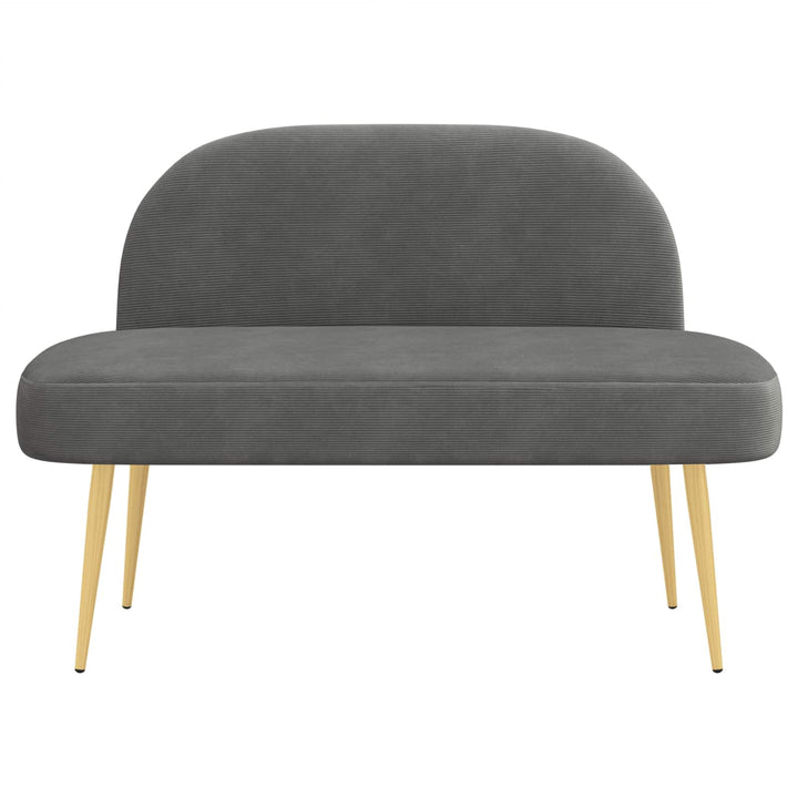Polstret bænk med ryg Mørkegrå 110 x 60 x 76 cm Velourstof