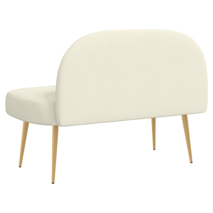 Polstret bænk med ryg Cremefarvet 110 x 60 x 76 cm Velourstof