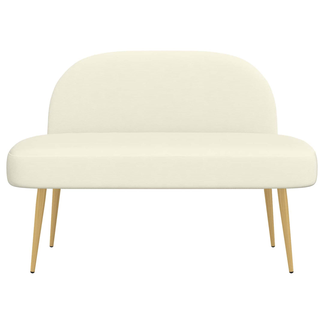 Polstret bænk med ryg Cremefarvet 110 x 60 x 76 cm Velourstof