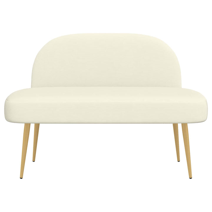 Polstret bænk med ryg Cremefarvet 110 x 60 x 76 cm Velourstof