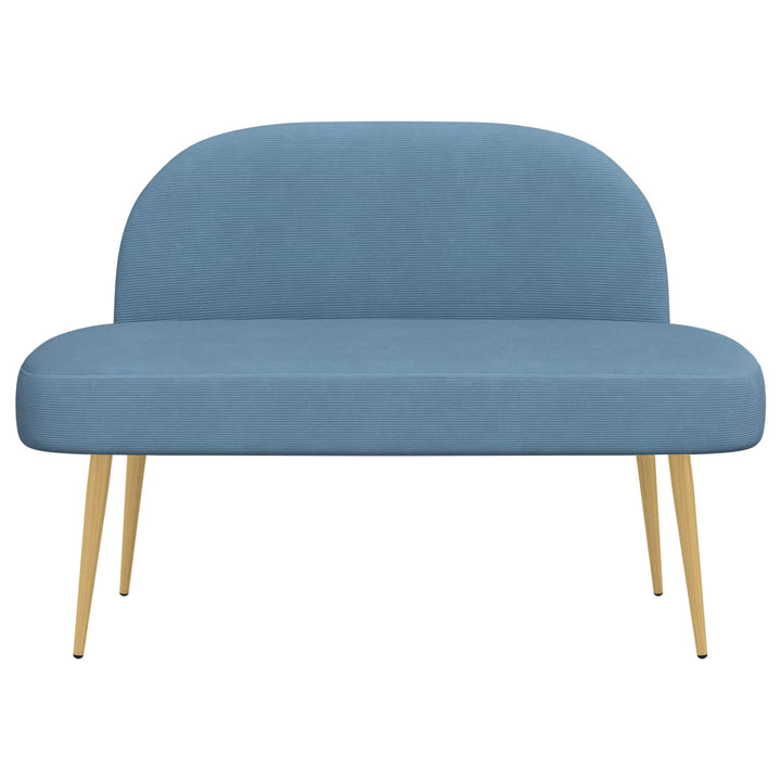 Polstret bænk med ryg Blå 110 x 60 x 76 cm Velourstof