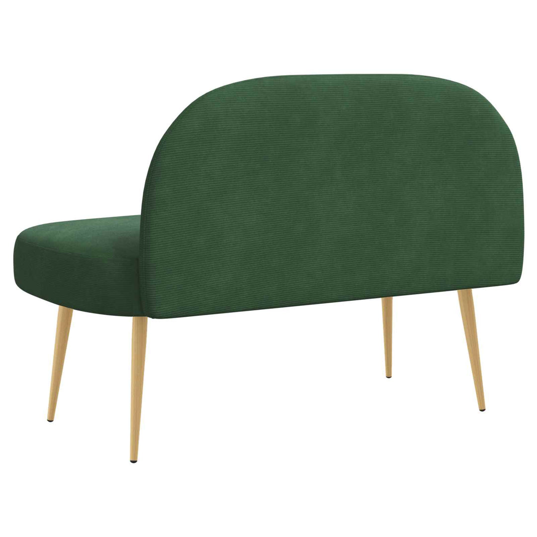 Polstret bænk med ryg Junglegrøn 110 x 60 x 76 cm Velourstof