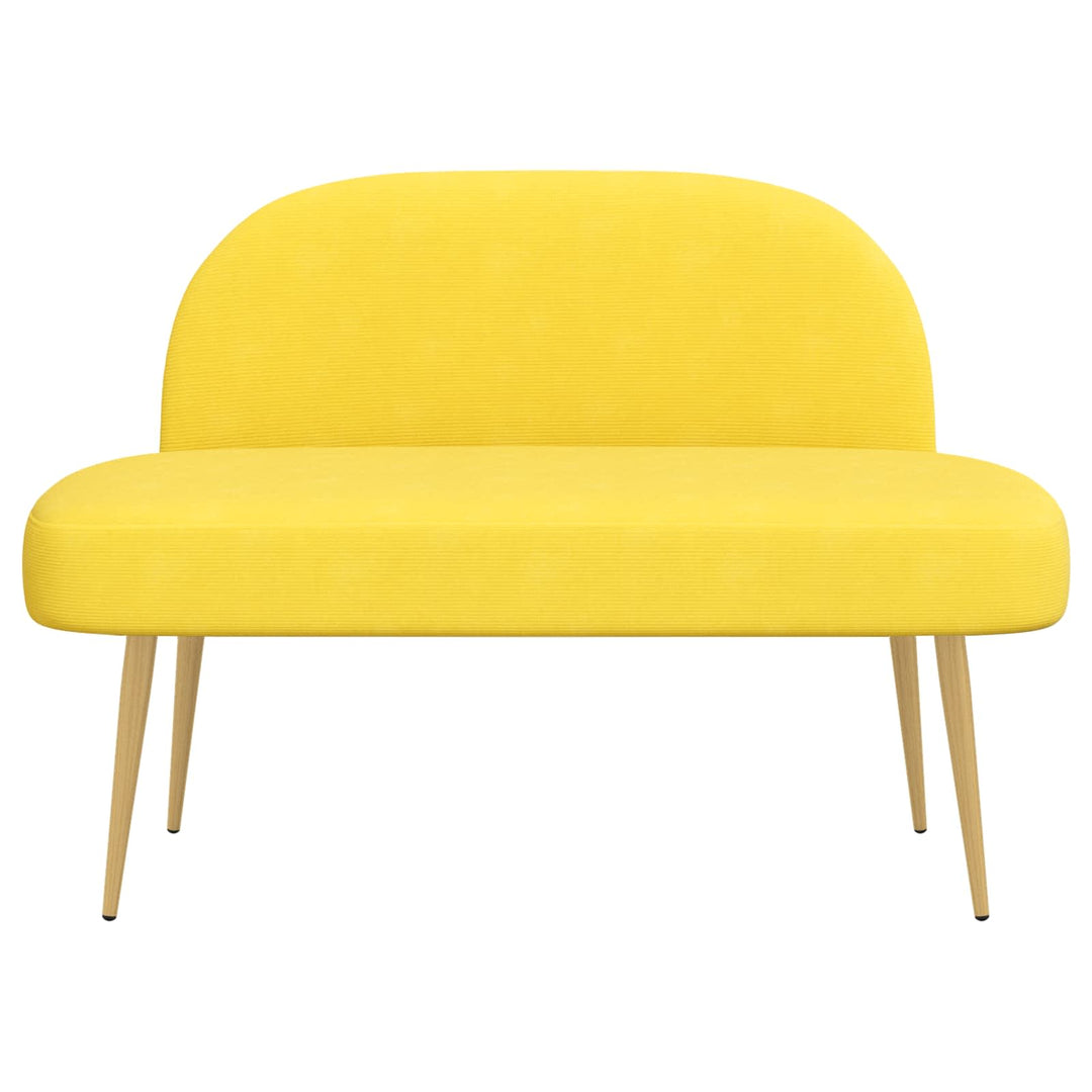 Polstret bænk med ryg Lysegul 110 x 60 x 76 cm Velourstof