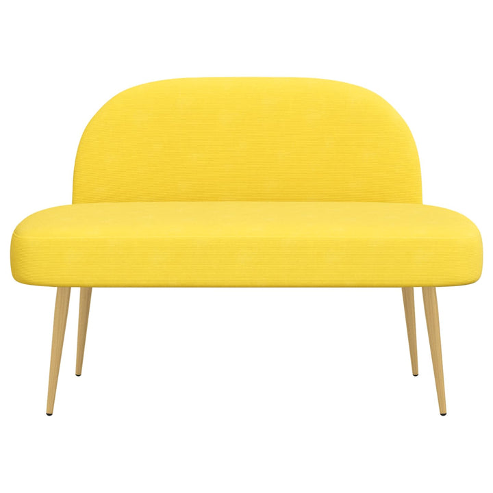 Polstret bænk med ryg Lysegul 110 x 60 x 76 cm Velourstof