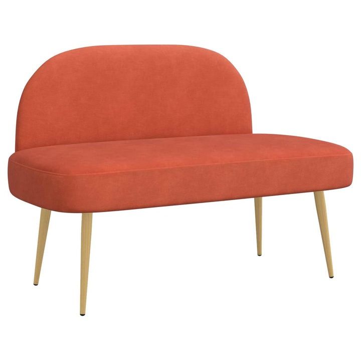 Polstret bænk med ryg Rød orange 110 x 60 x 76 cm Velourstof