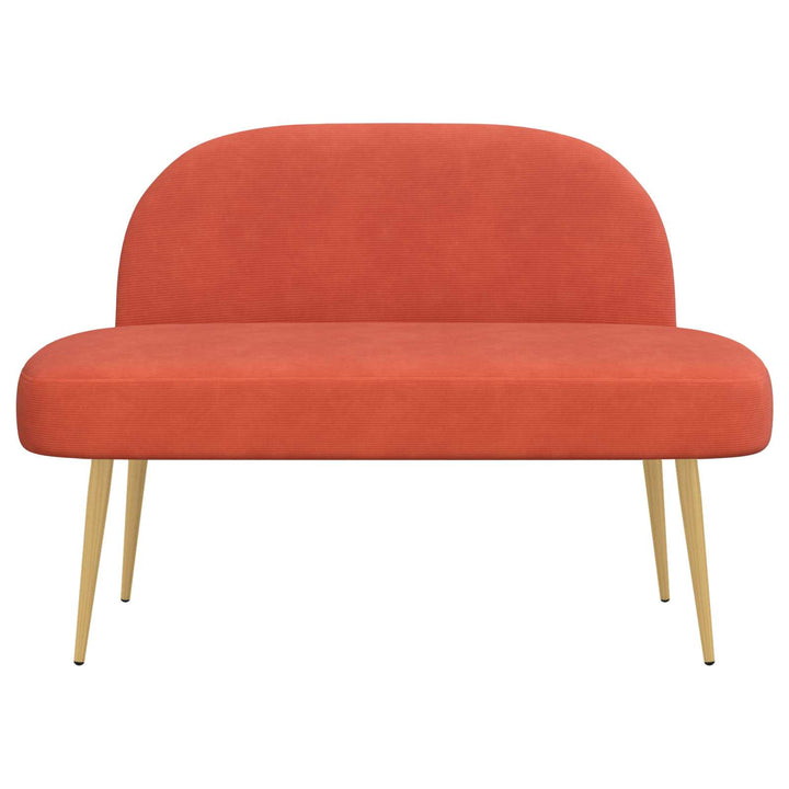 Polstret bænk med ryg Rød orange 110 x 60 x 76 cm Velourstof