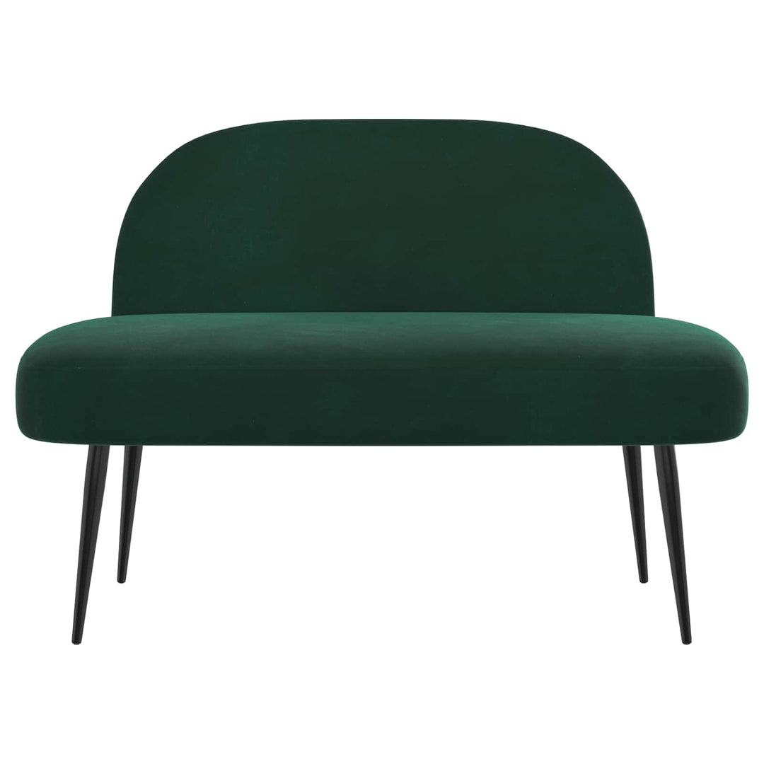 Polstret bænk med ryg Mørkegrøn 110 x 60 x 76 cm Fløjl