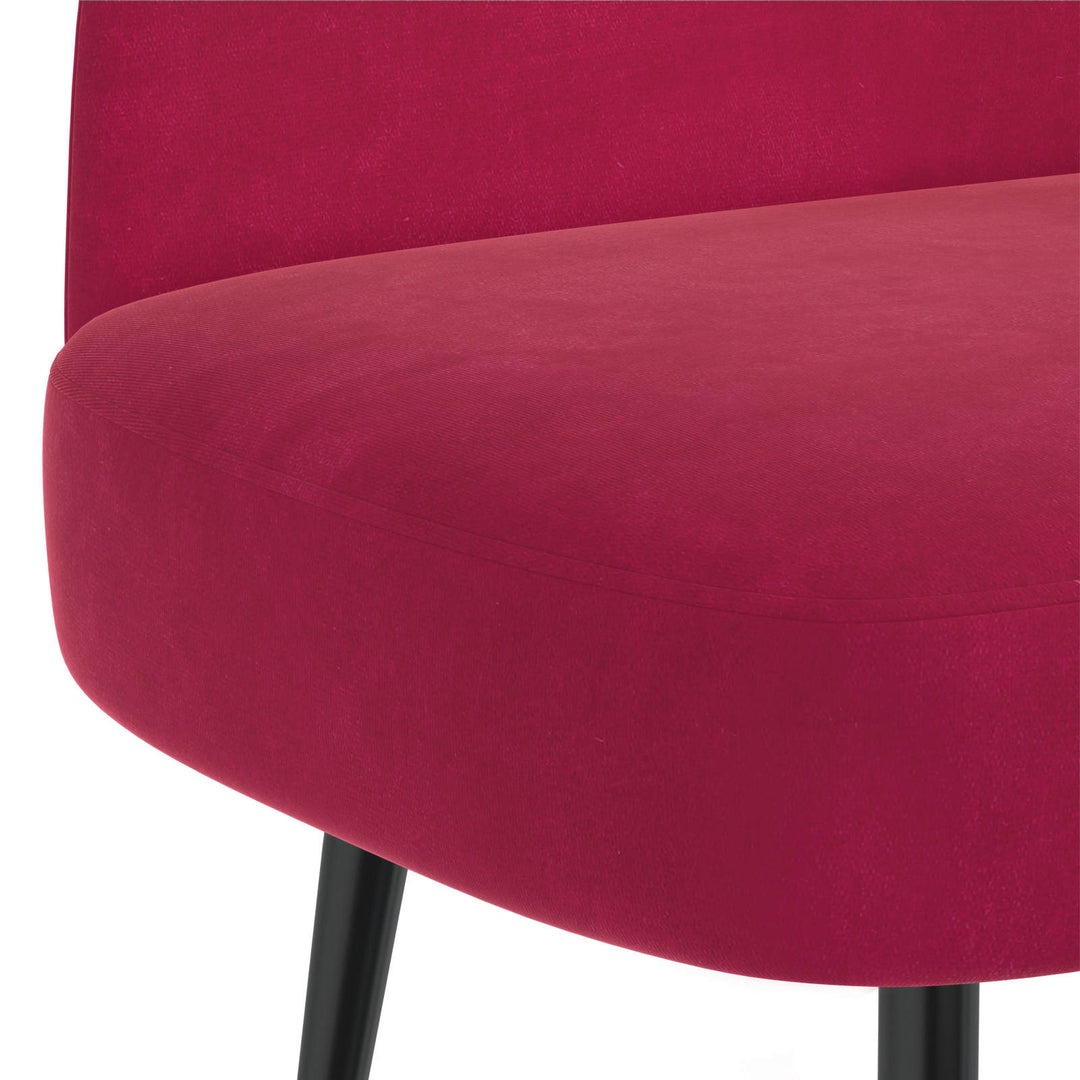 Polstret bænk med ryg Vinrød 110 x 60 x 76 cm Fløjl