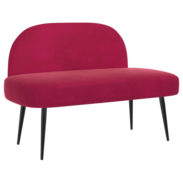 Polstret bænk med ryg Vinrød 110 x 60 x 76 cm Fløjl