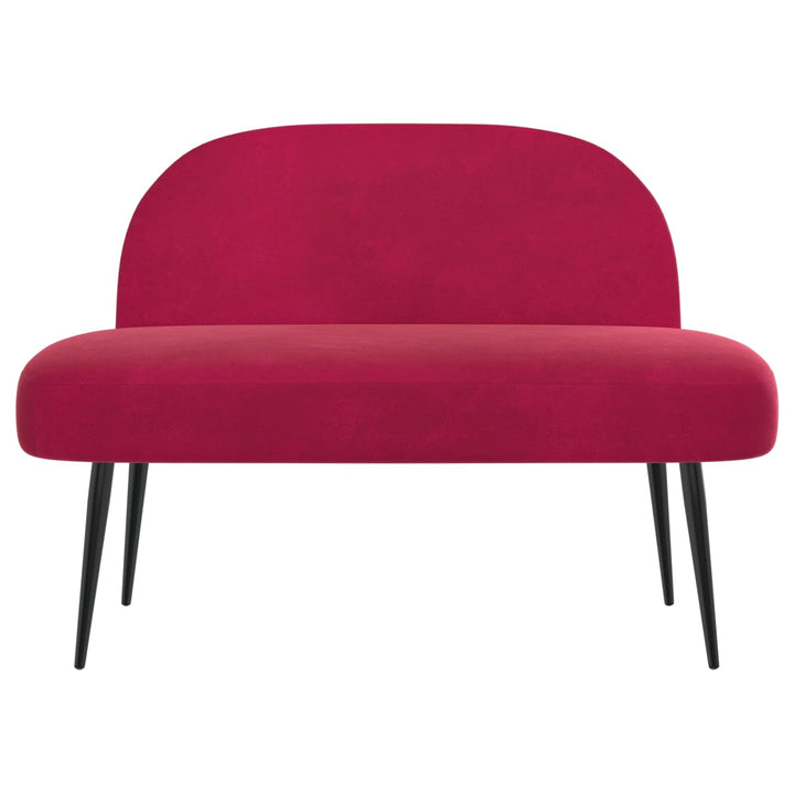 Polstret bænk med ryg Vinrød 110 x 60 x 76 cm Fløjl