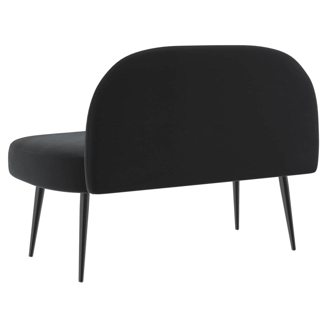 Polstret bænk med ryg Sort 110 x 60 x 76 cm Fløjl