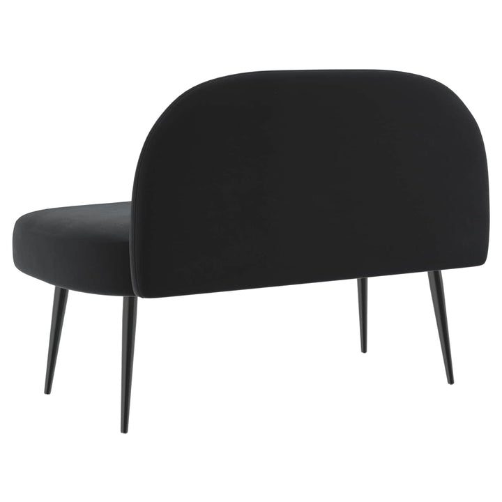 Polstret bænk med ryg Sort 110 x 60 x 76 cm Fløjl