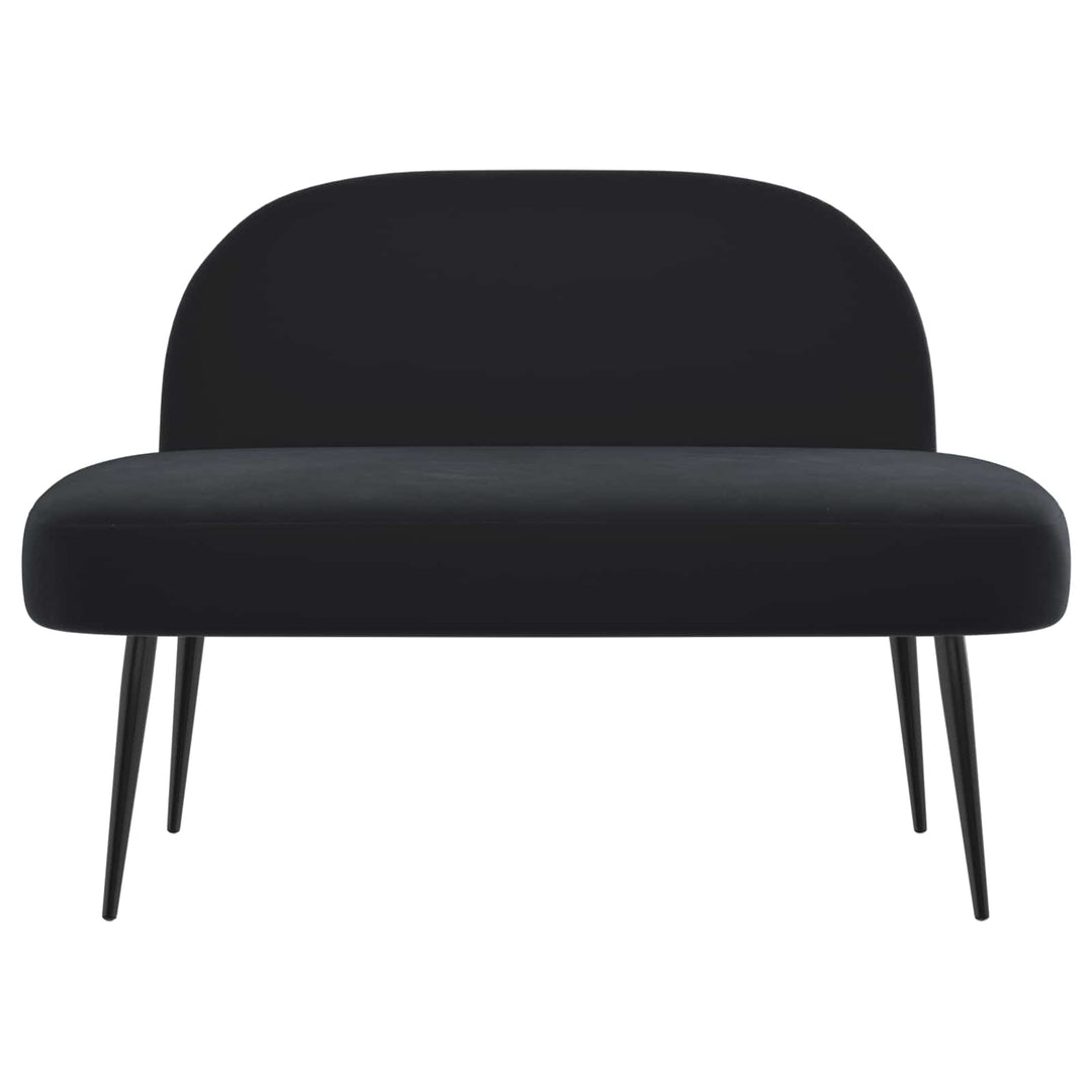 Polstret bænk med ryg Sort 110 x 60 x 76 cm Fløjl