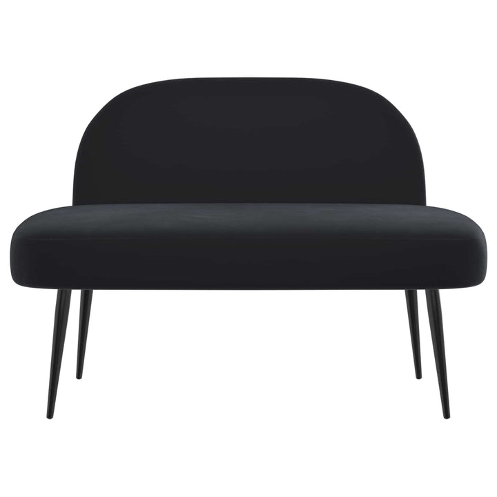 Polstret bænk med ryg Sort 110 x 60 x 76 cm Fløjl
