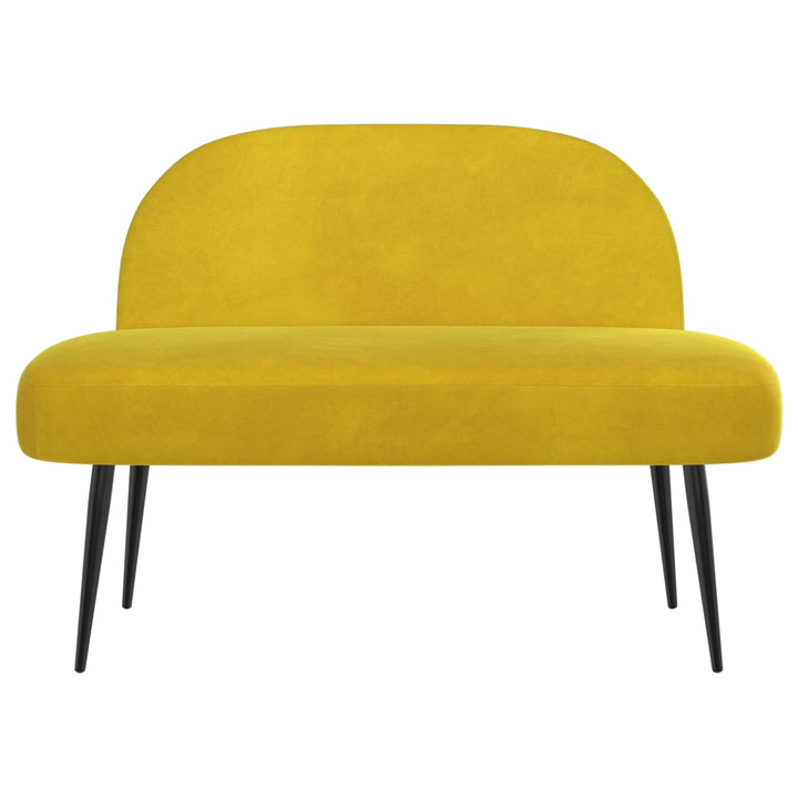 Polstret bænk med ryg Gul 110 x 60 x 76 cm Fløjl