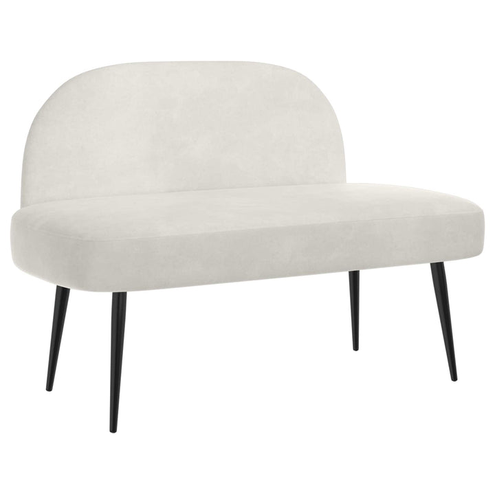Polstret bænk med ryg Cremefarvet 110 x 60 x 76 cm Fløjl