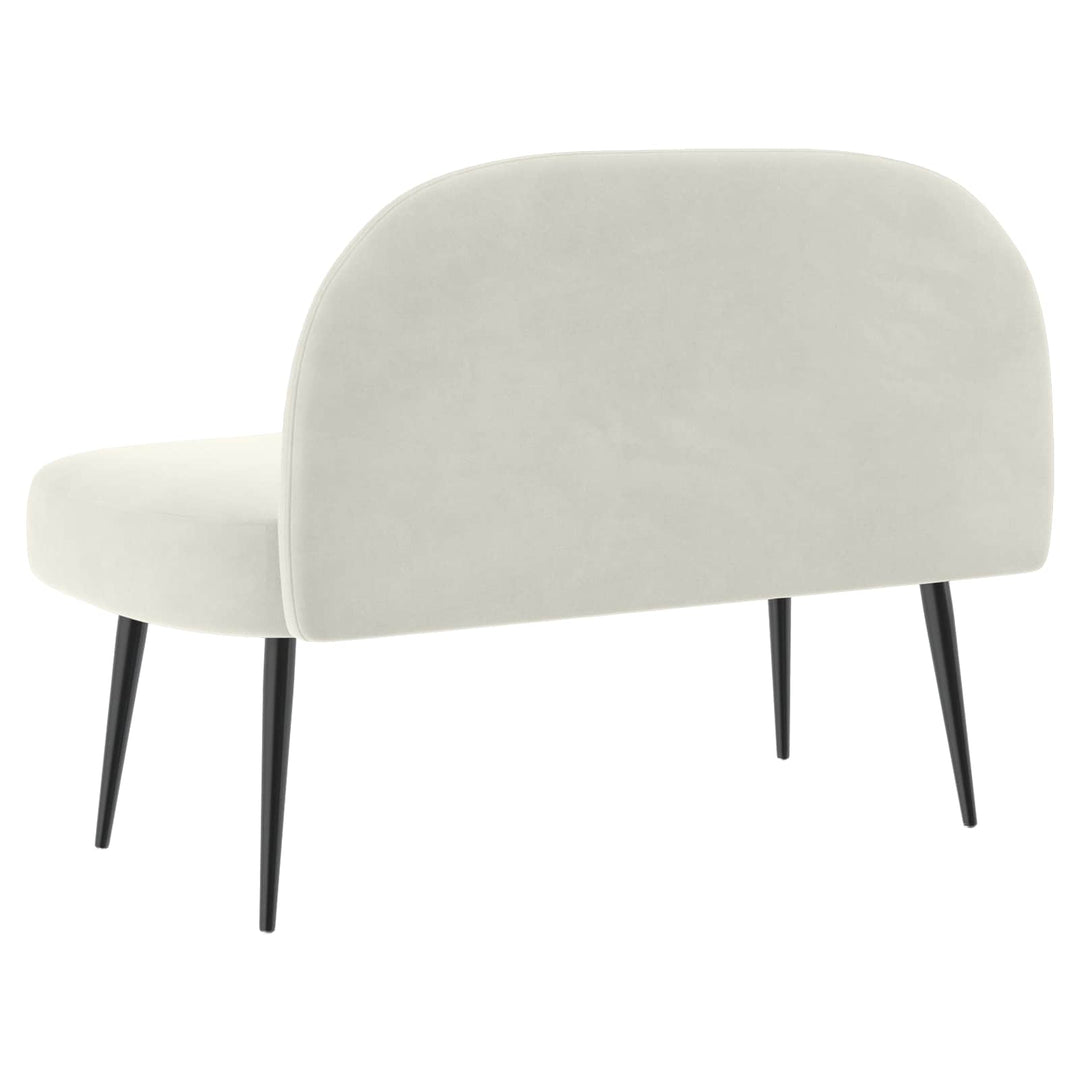 Polstret bænk med ryg Cremefarvet 110 x 60 x 76 cm Fløjl