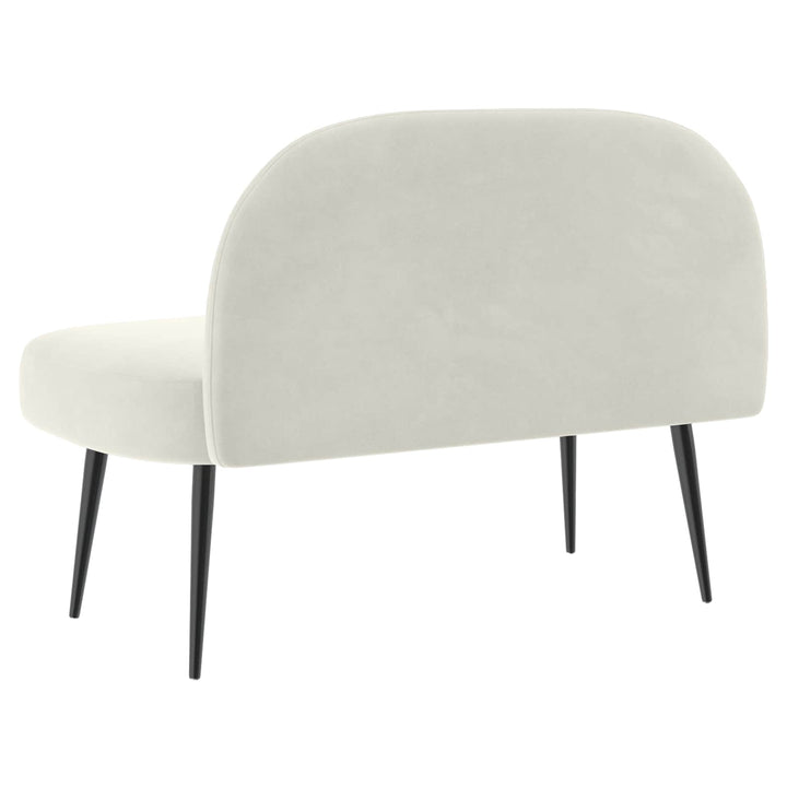 Polstret bænk med ryg Cremefarvet 110 x 60 x 76 cm Fløjl