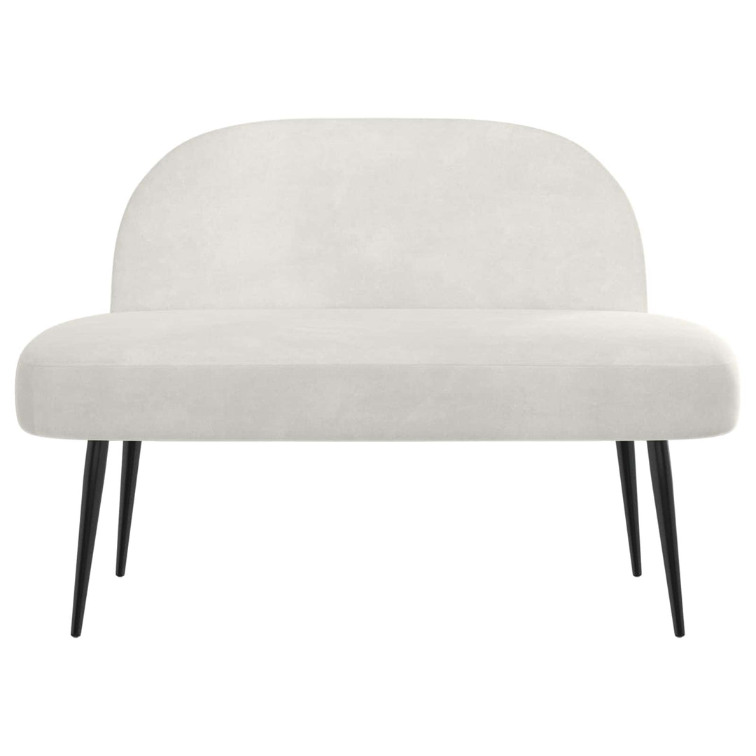 Polstret bænk med ryg Cremefarvet 110 x 60 x 76 cm Fløjl