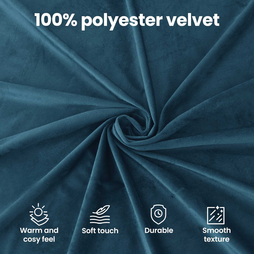 Polstret bænk med ryg Blå 110 x 60 x 76 cm Fløjl