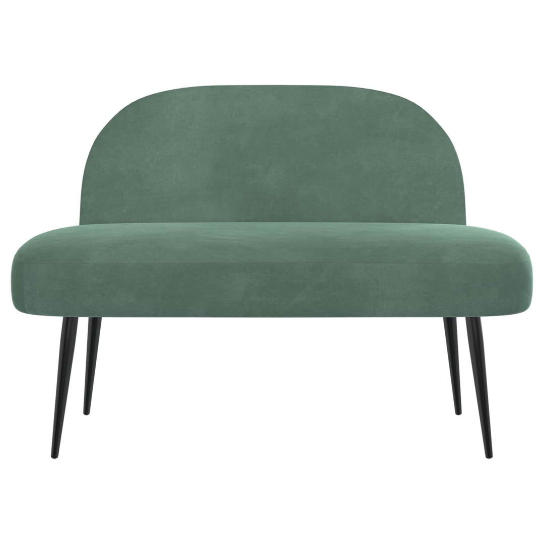 Polstret bænk med ryg havgrøn 110 x 60 x 76 cm Fløjl