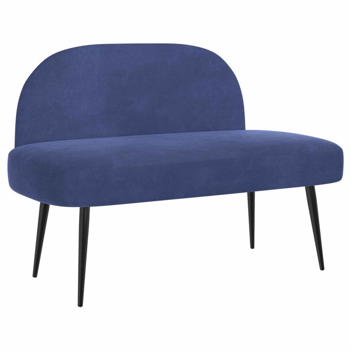 Polstret bænk med ryg Politi blå 110 x 60 x 76 cm Fløjl
