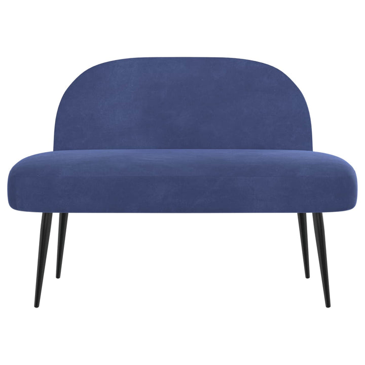 Polstret bænk med ryg Politi blå 110 x 60 x 76 cm Fløjl