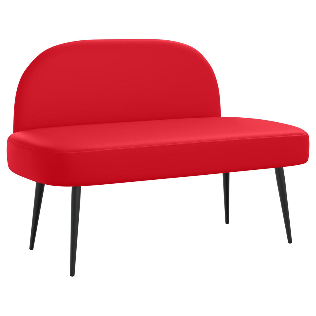 Polstret bænk med ryg Rød 110 x 60 x 76 cm Kunstlæder