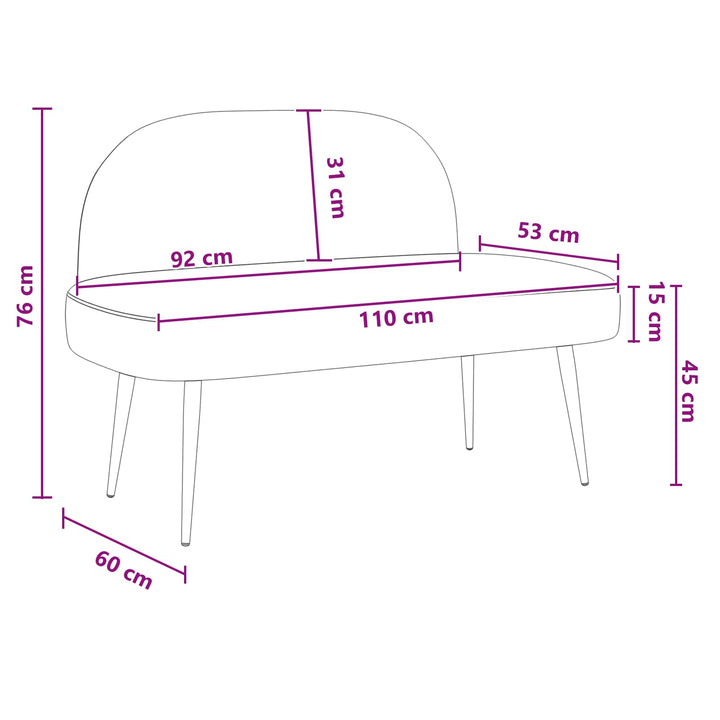 Polstret bænk med ryg Rød 110 x 60 x 76 cm Kunstlæder