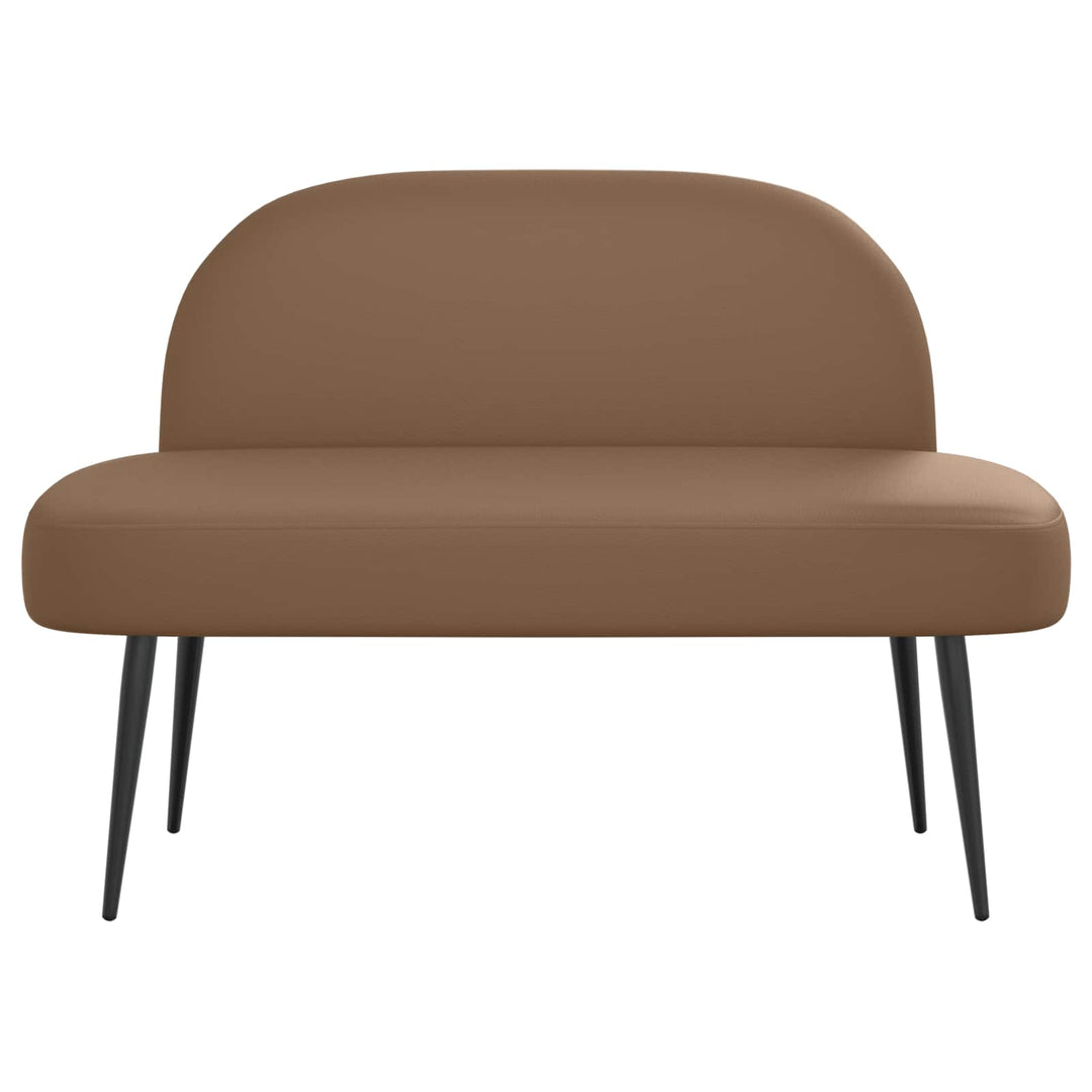 Polstret bænk med ryg Cappuccino 110 x 60 x 76 cm Kunstlæder