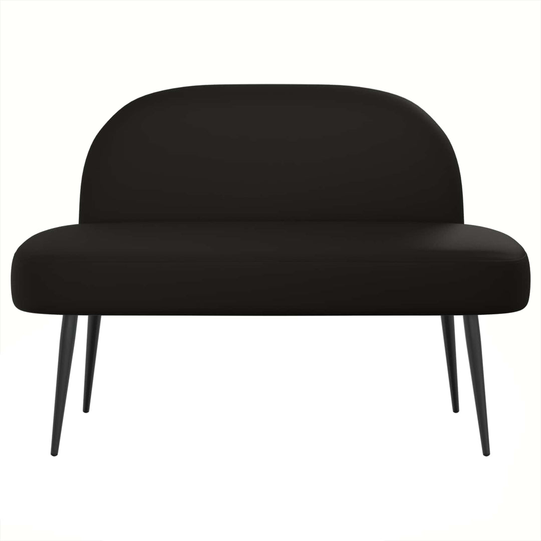 Polstret bænk med ryg Sort 110 x 60 x 76 cm Kunstlæder