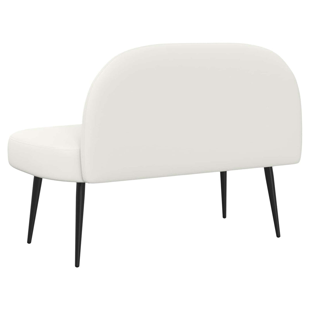 Polstret bænk med ryg Hvid 110 x 60 x 76 cm Kunstlæder