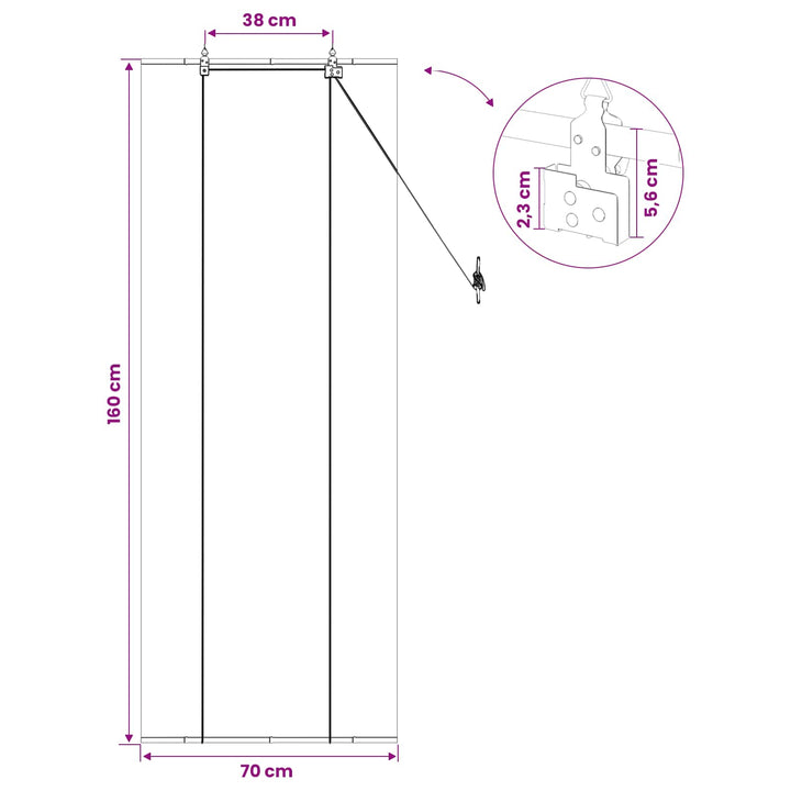 Rullegardin Grå 70 x 160 cm Bambus