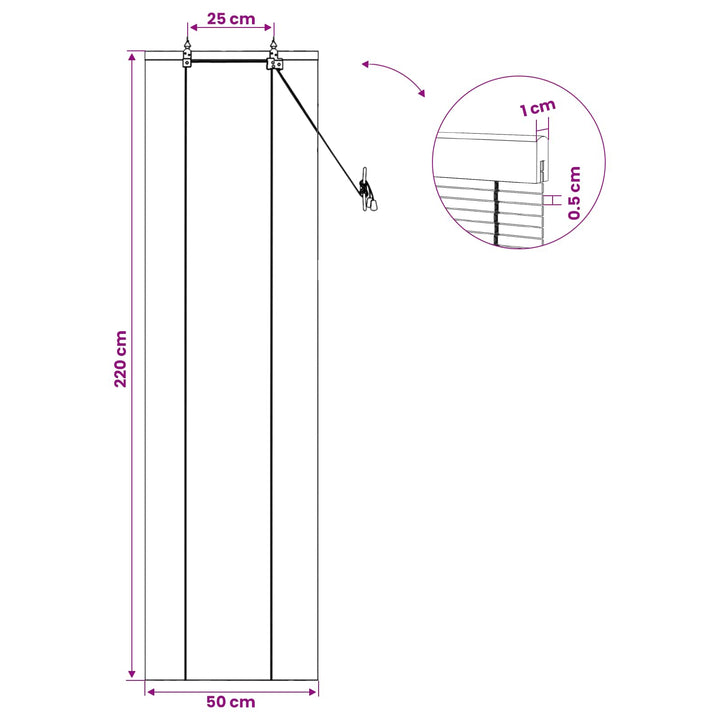 Rullegardin Brun 50 x 220 cm Bambus