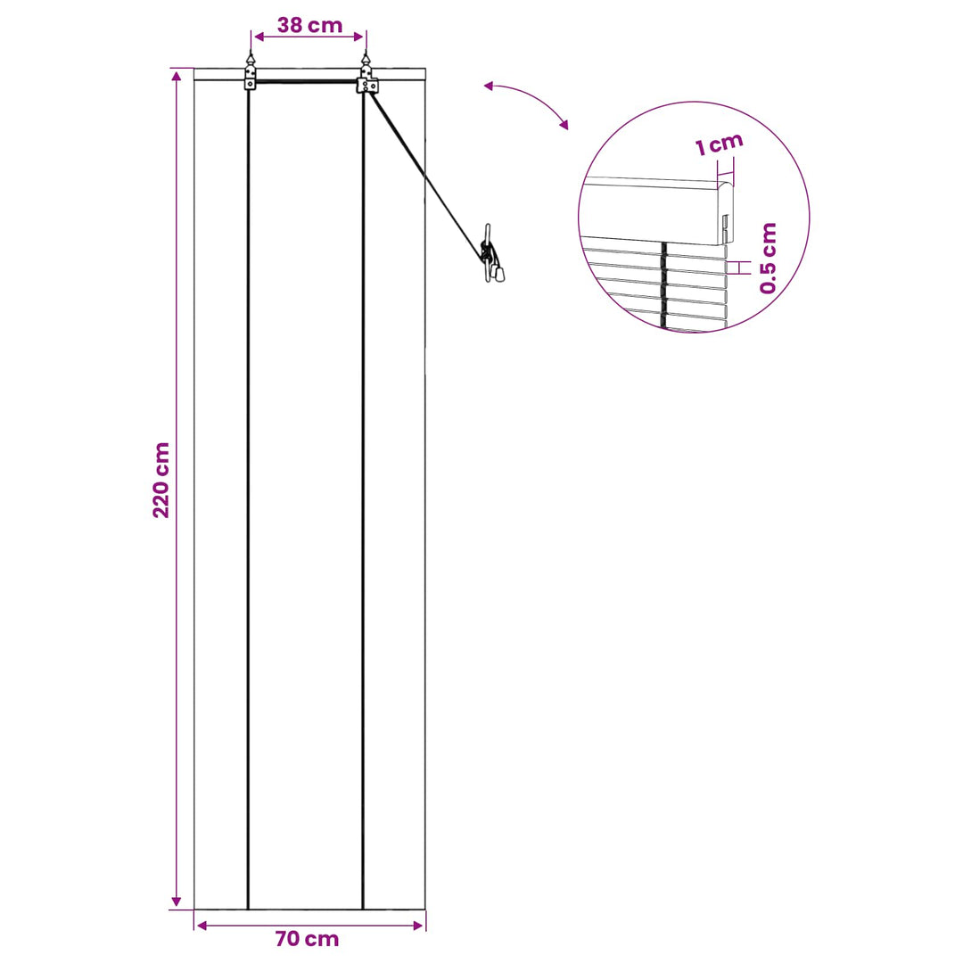Rullegardin Brun 70 x 220 cm Bambus