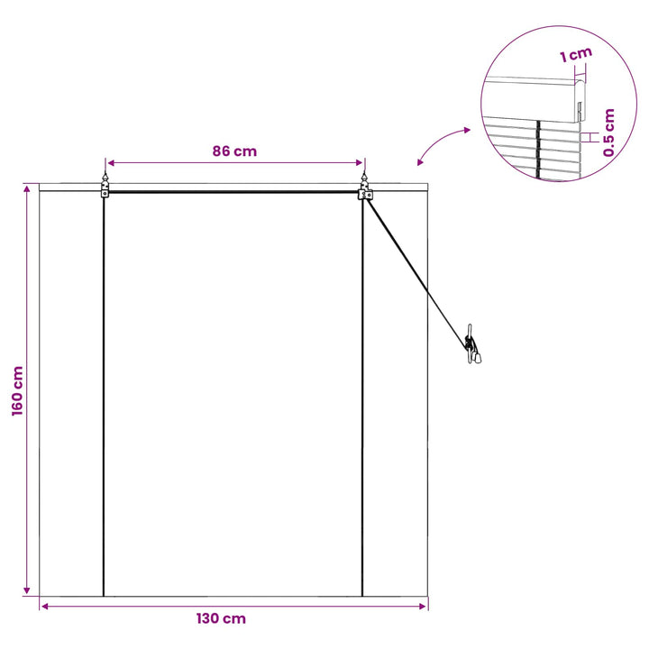 Rullegardin Brun 130 x 160 cm Bambus